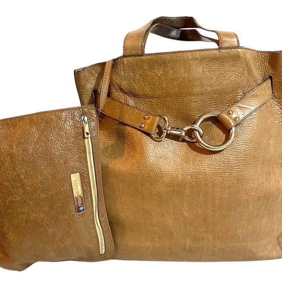 Marc Jacob’s vintage Brown distressed Leather Tote and Pouch Set - Picture 10 of 11